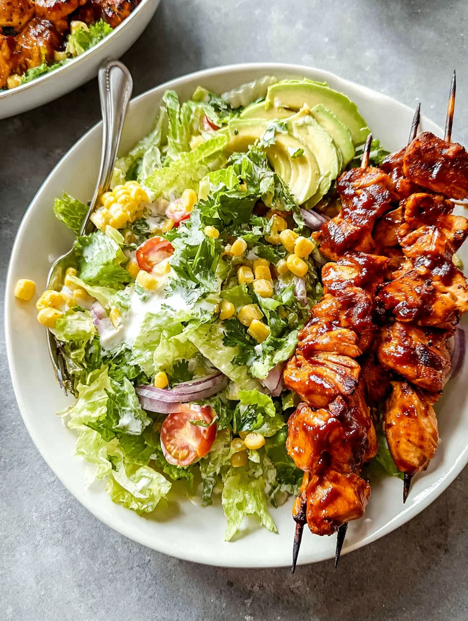 BBQ Chicken Skewer Salad