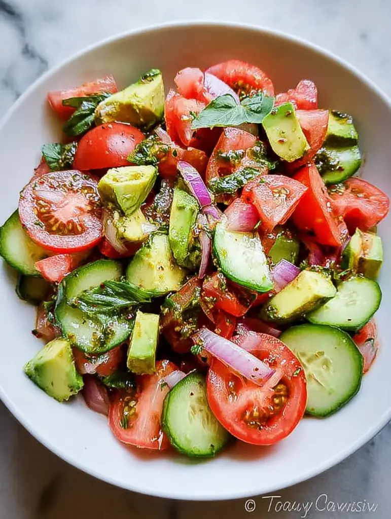 Cucumber, Tomato and Avocado Salad