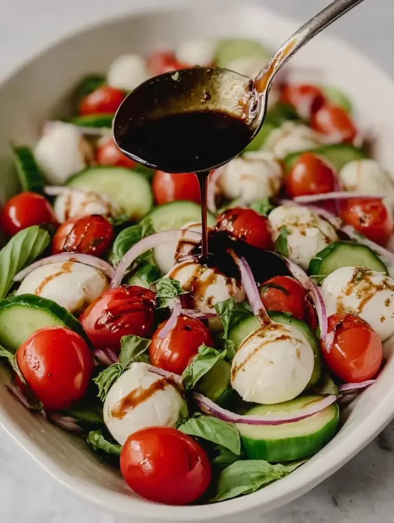 Fresh Cucumber Caprese Salad