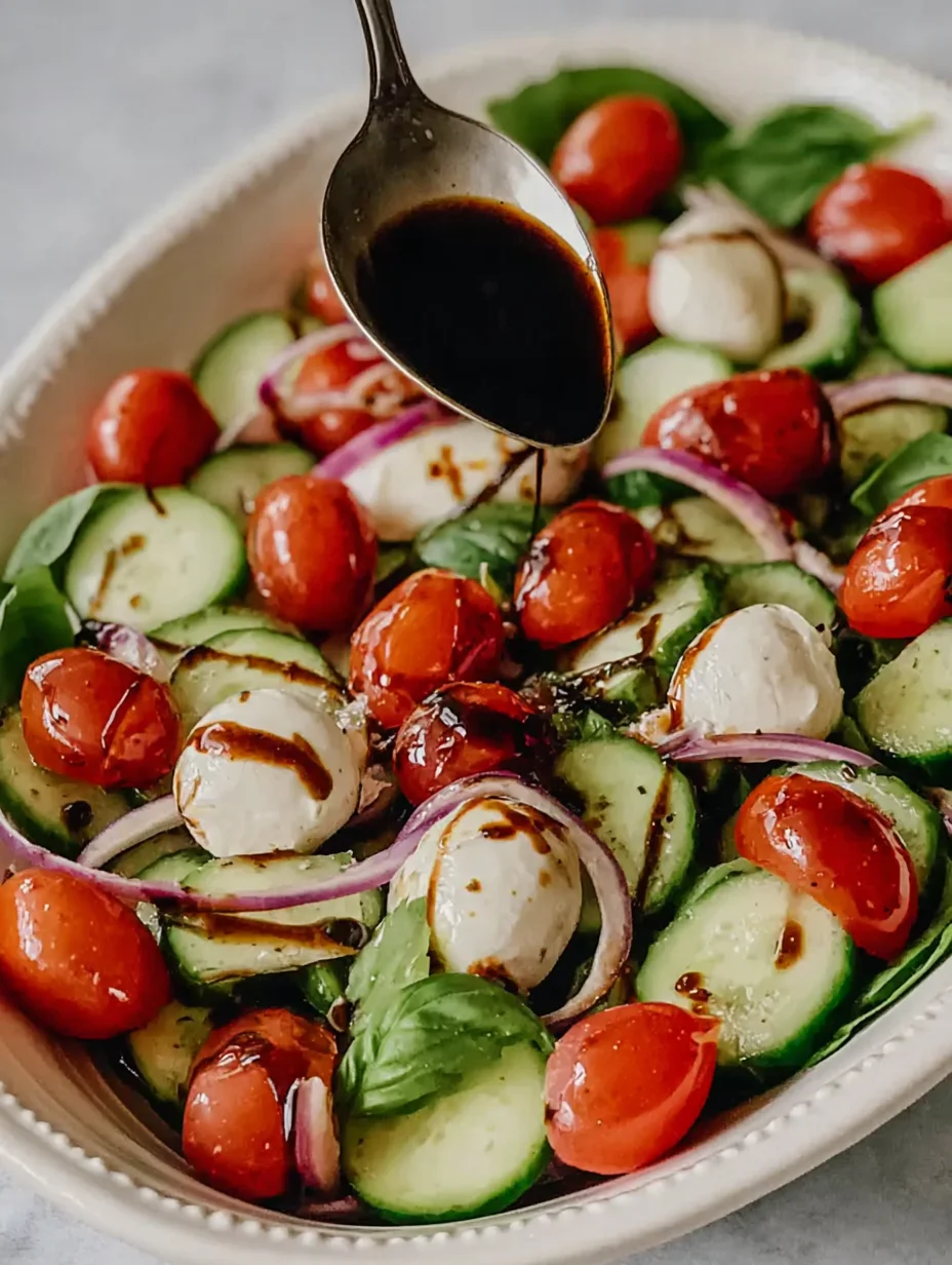 Fresh Cucumber Caprese Salad