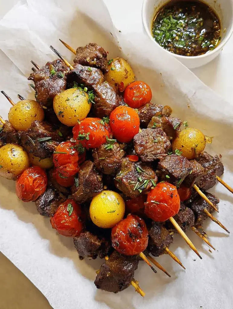 Rosemary Garlic Steak Kebabs