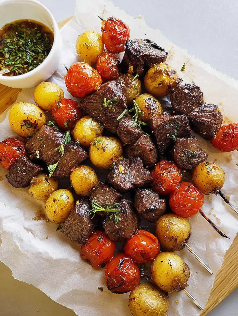 Rosemary Garlic Steak Kebabs