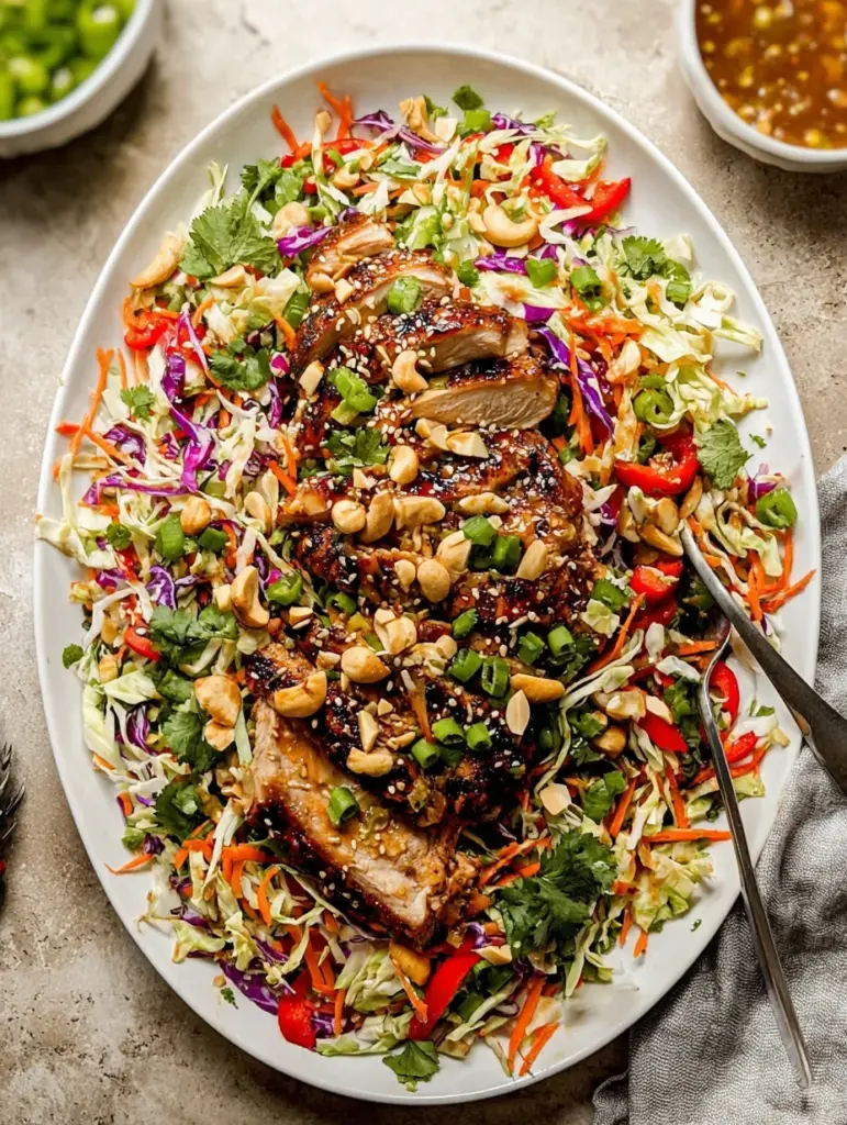 Sesame Chicken Cabbage Crunch Salad
