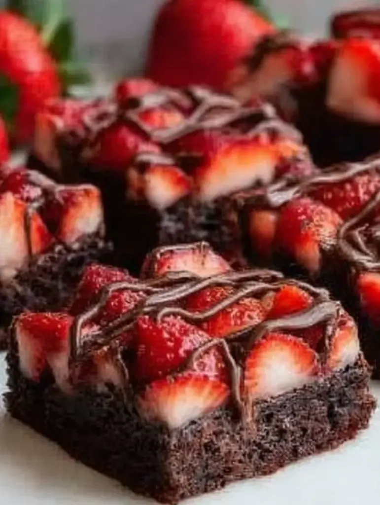 Chocolate Covered Strawberry Brownies