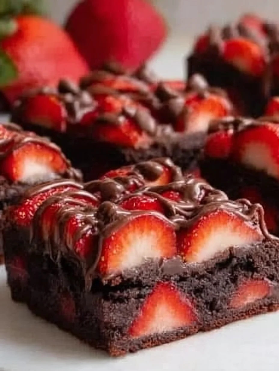 Chocolate Covered Strawberry Brownies