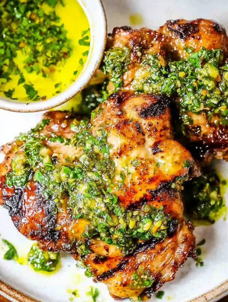 Grilled Chicken Thighs with Chimichurri