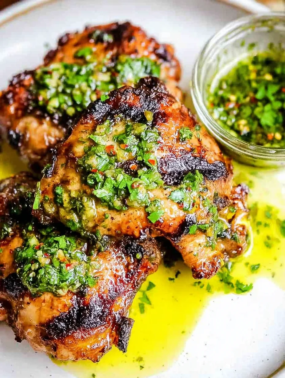 Grilled Chicken Thighs with Chimichurri