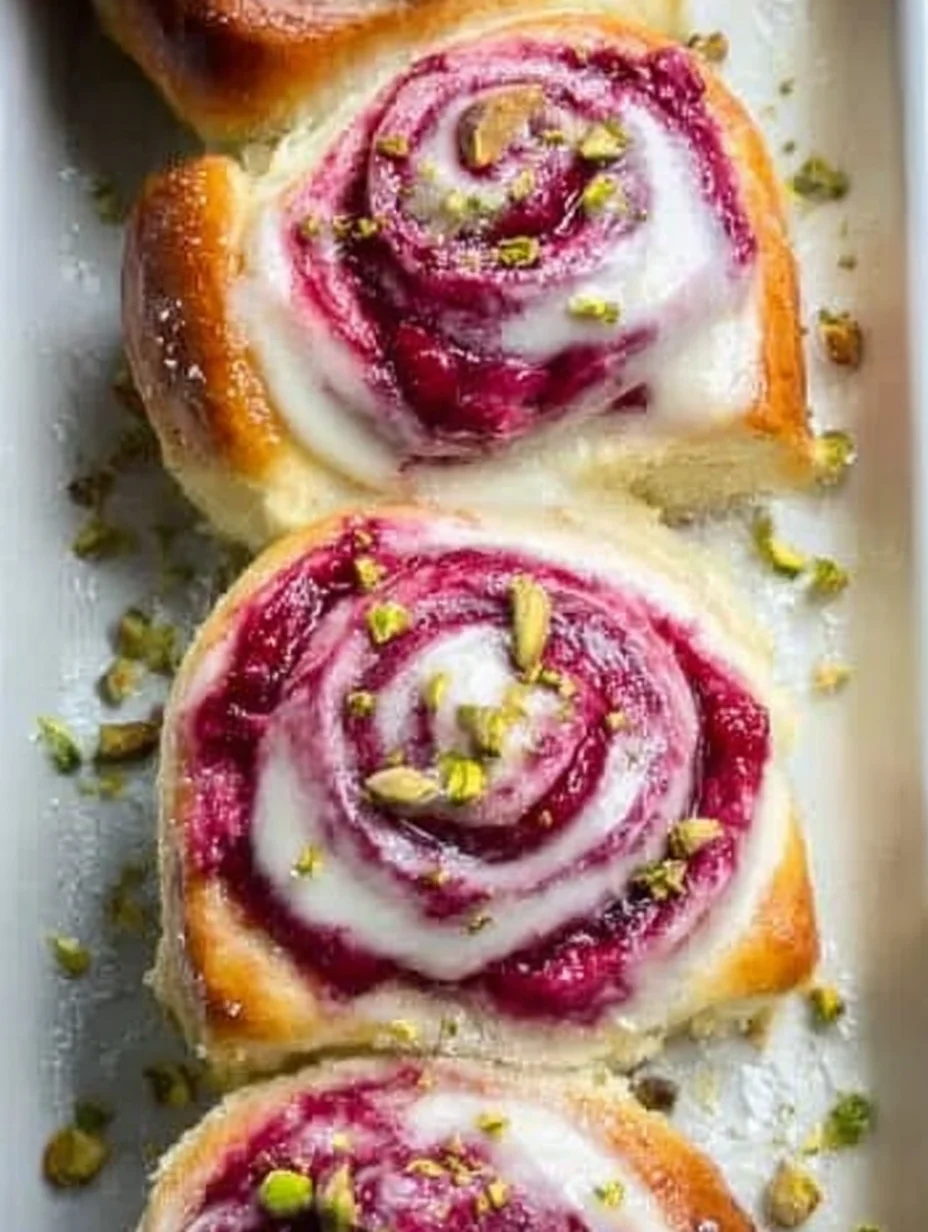 Raspberry and Rose Cheesecake Buns